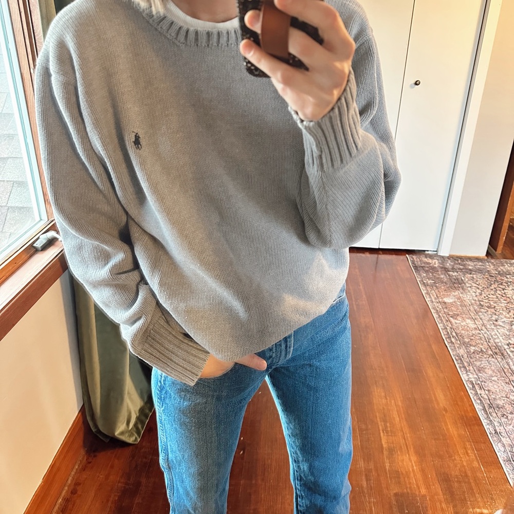 Polo by Ralph Lauren Vintage Gray Crew Neck Sweater